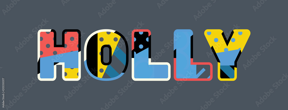 Fototapeta premium Holly Concept Word Art Illustration