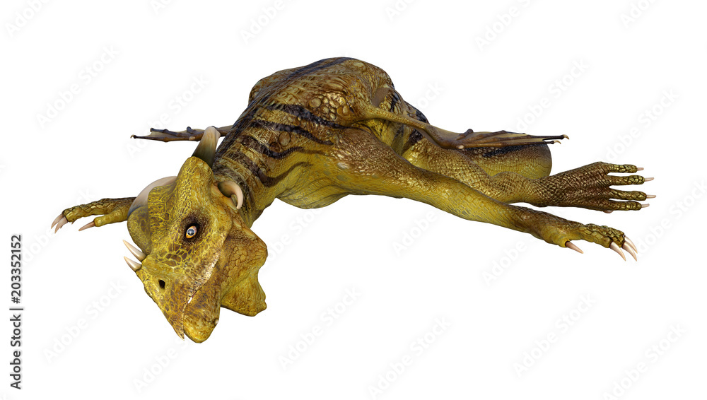 3D Rendering Fantasy Dragon on White 3D Rendering Fantasy Dragon on White