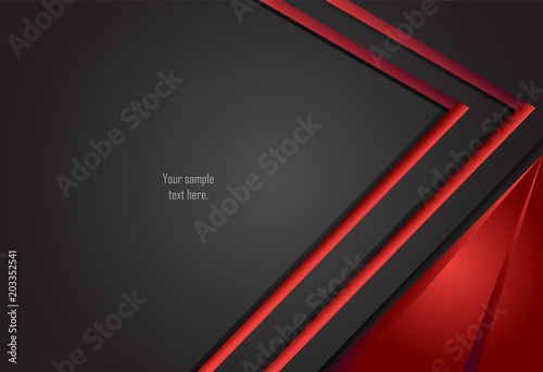 Red and Black abstract layer geometric background  for card  annual business report  poster template