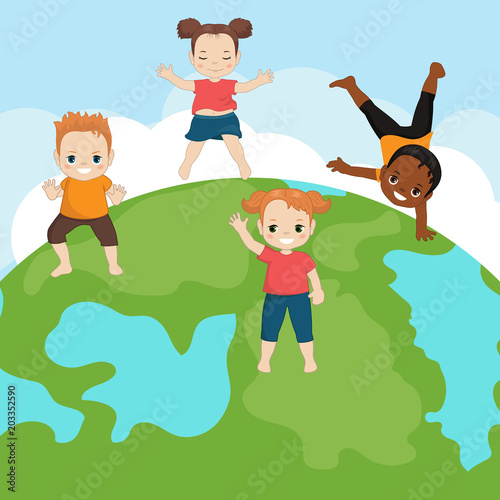 Collection of happy children