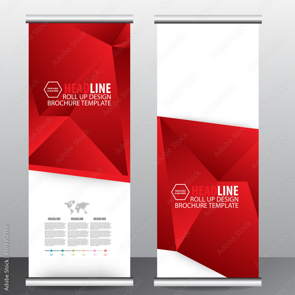 Roll up business brochure flyer banner design vertical template vector