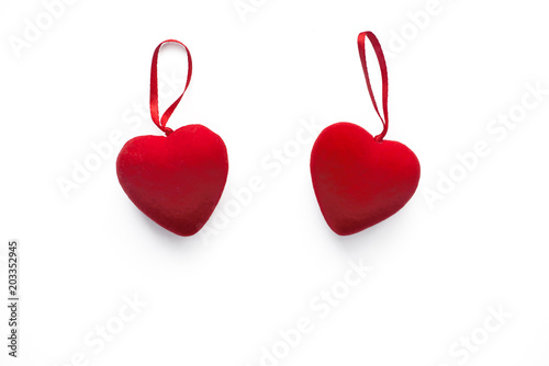 Red heart on a white background, isolate. Concept of health