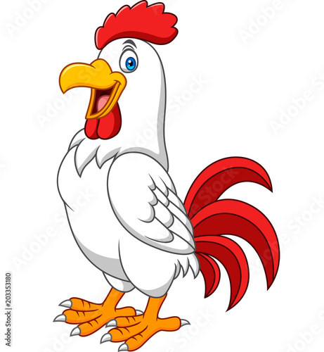 Cartoon happy rooster