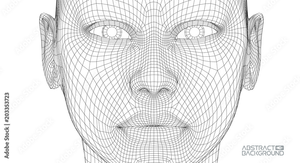 Ai digital brain. Artificial intelligence concept. Human head in robot ...