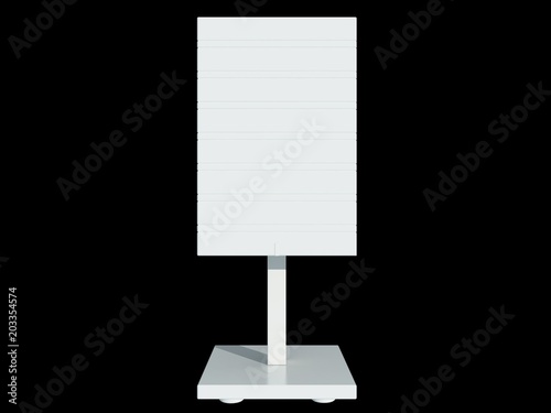 3d rendering of a white lamp pendant isolated on a black background