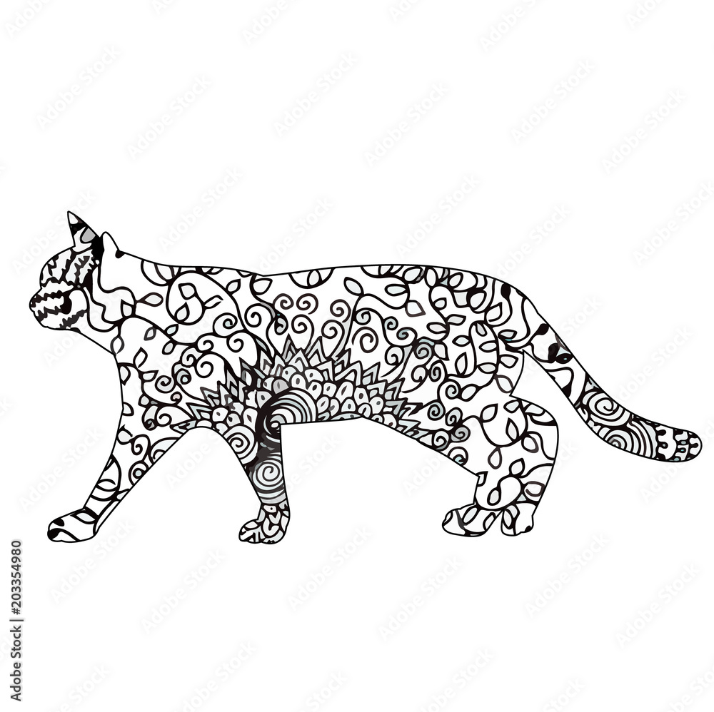 Fototapeta premium silhouette cat silhouette, icon, isolated vector