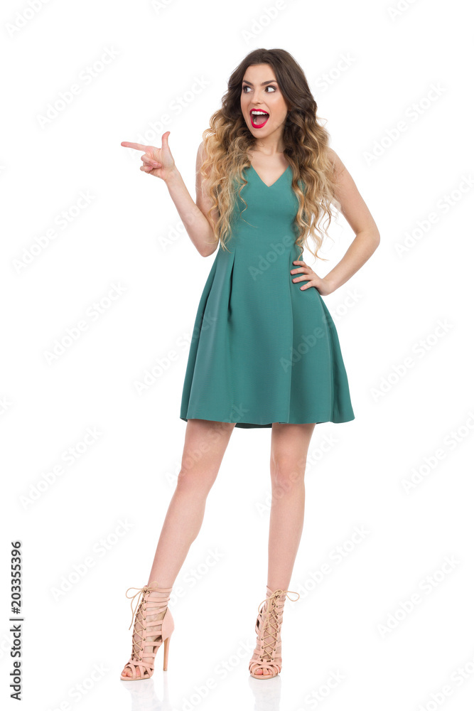 Surprised Elegant Woman Is Pointing And Shouting