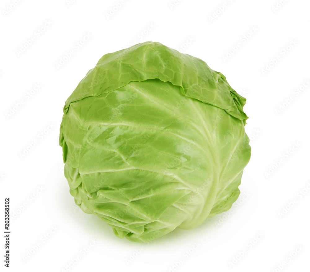 green cabbage on white green cabbage on white