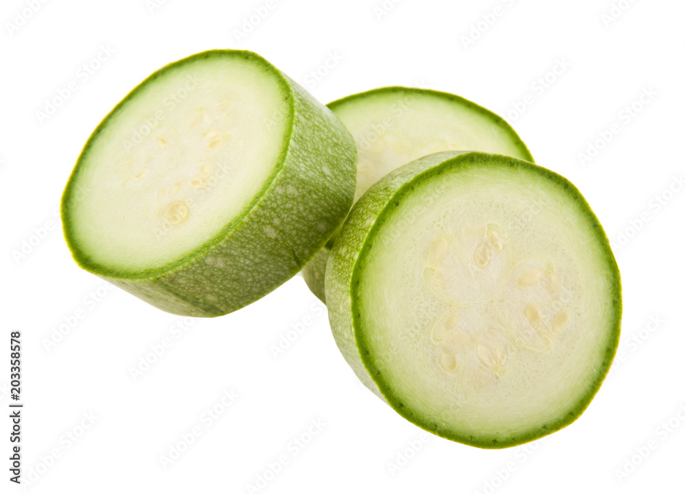 zucchini isolated on white background