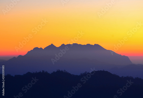 Sunrise at Mount Luang Chiang Dao. Location Chiang-Dao, Chiang Mai Thailand. Doi Luang Chiang-Dao