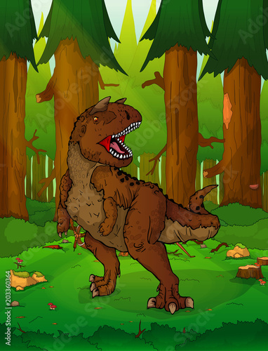 Carnotaur on the background of forest