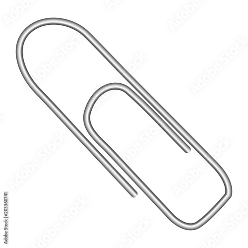 Illustration of a paper clip on white photo