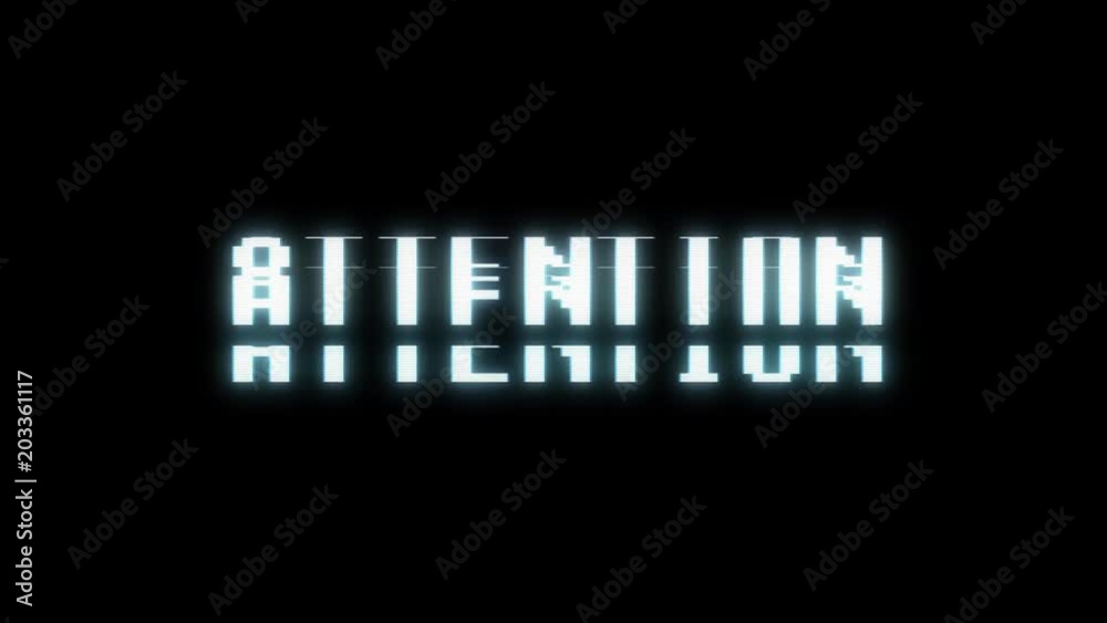 retro videogame ATTENTION word text computer old tv glitch interference noise screen animation seamless loop New quality universal vintage motion dynamic animated background colorful joyful video m retro videogame ATTENTION word text computer old tv glitch interference noise screen animation seamless loop New quality universal vintage motion dynamic animated background colorful joyful video m