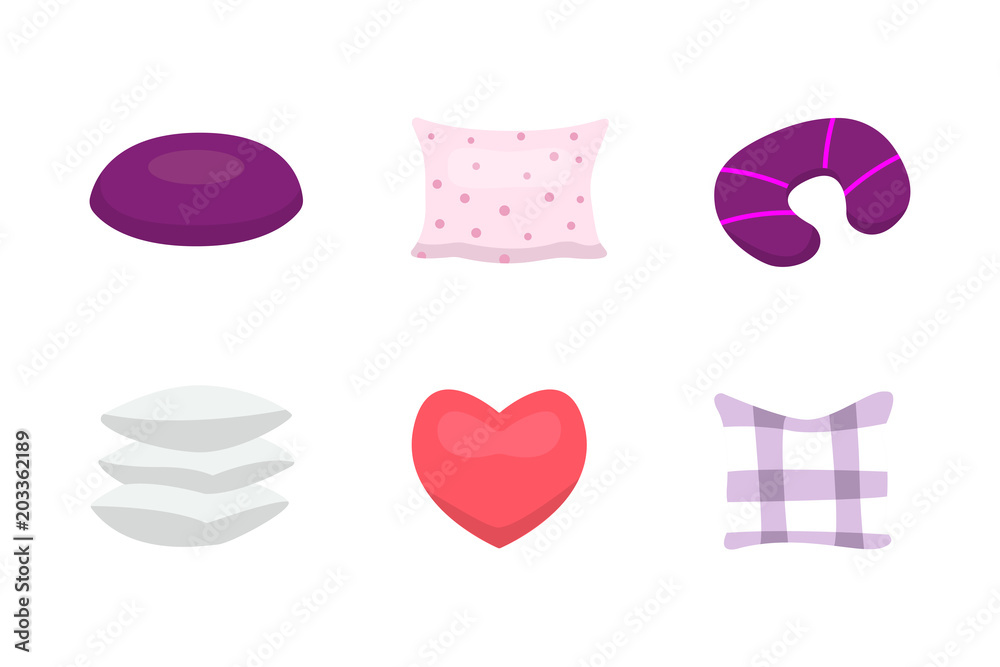 Set cool pillows vector illusration in cartoon style. Set cool pillows vector illusration in cartoon style.