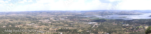 View from Hartbeespoort Cableway of Johannesburg and Pretoria