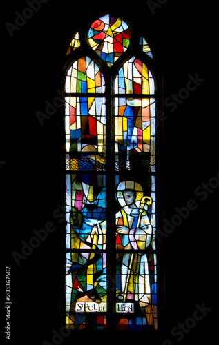 Le Conquet. Vitrail de l'église sainte croix. Finistère. Bretagne  photo