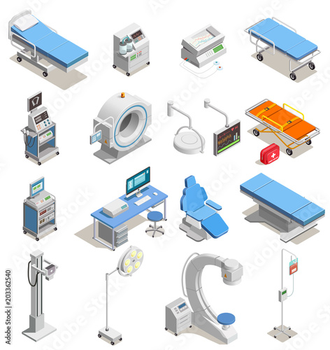 Medical Equipment Isometric Icons