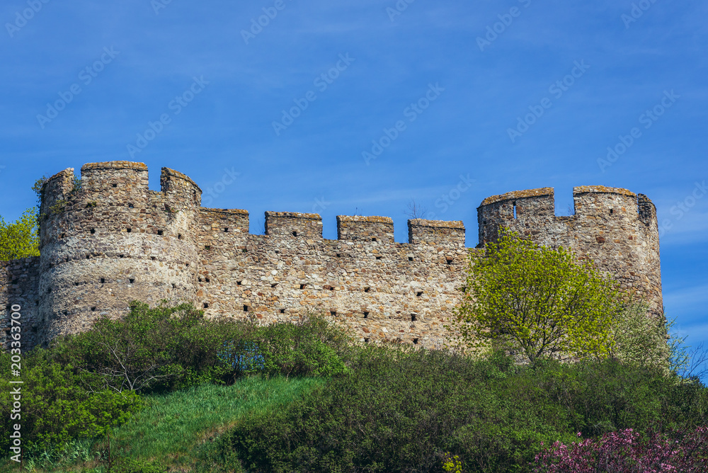 Mediaeval castle walls in Devin, former village nowdays part of Bratislava city in Slovakia