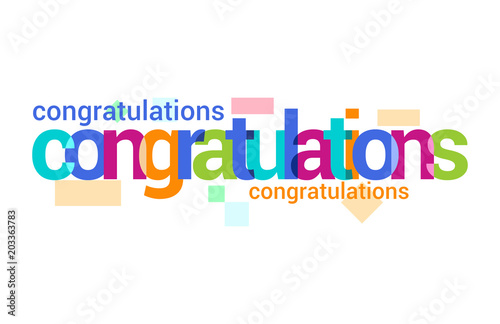 Congratulations Overlapping vector Letter Design