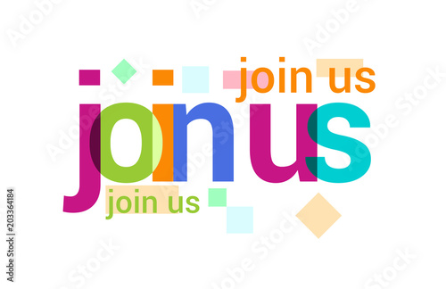 Join Us Overlapping vector Letter Design