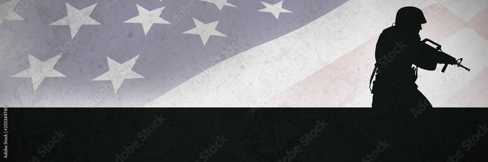 Fototapeta premium Composite image of close up of the us flag
