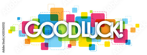 "GOOD LUCK" Overlapping Letters Vector Icon