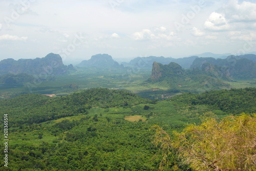 View from Dragon Mountain of mountains and jungle of Krabi, Thailand