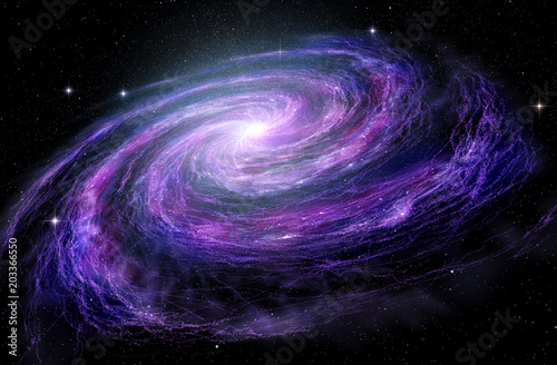 Fototapeta Naklejka Na Ścianę i Meble -  Spiral Galaxy in deep spcae, 3D illustration