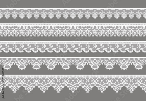 Seamless vector lace ribbon pattern
