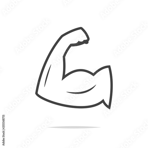 Muscle arm line icon vector