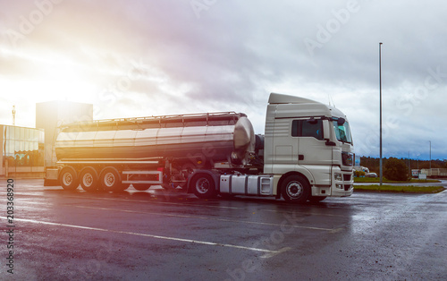 Big tanker truck, cistern water fuel truck, trailer tanker truck