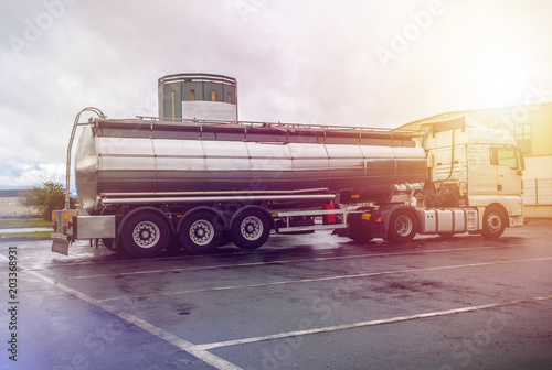 Big tanker truck, cistern water fuel truck, trailer tanker truck