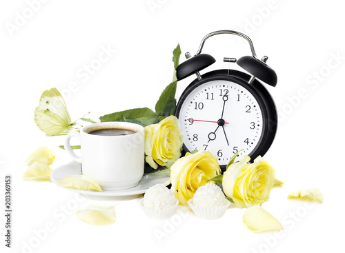 Romantic breakfast with coffee
