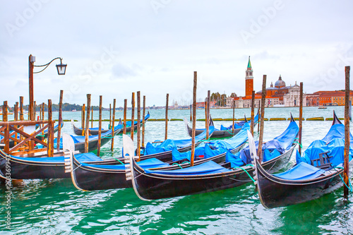 Gondolas near Saint Mark square in Venice