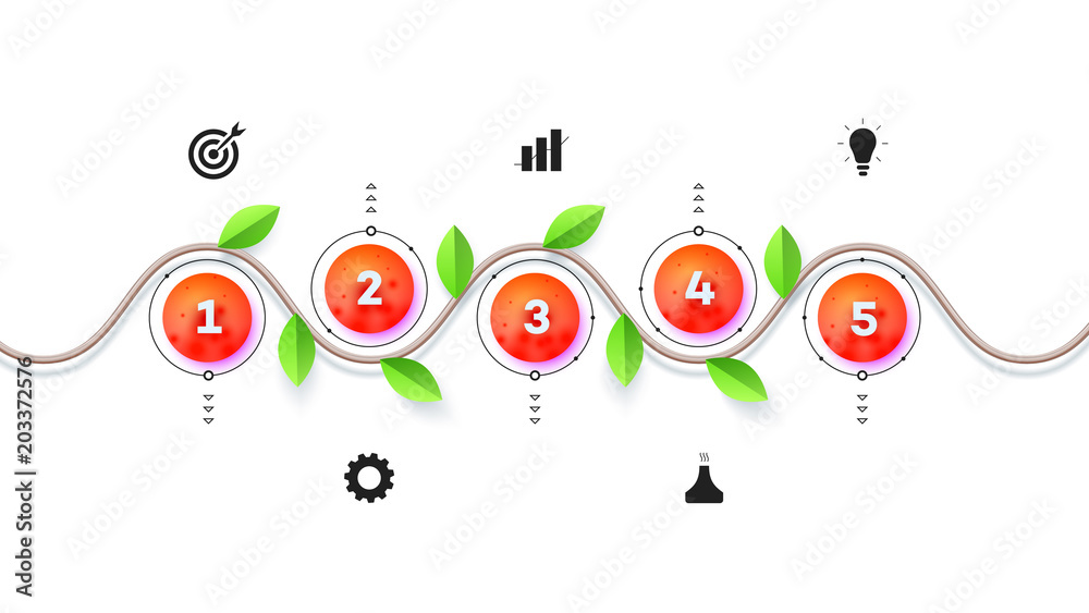 Obraz premium Modern Infographic Timeline Constructor For Eco Sector.
