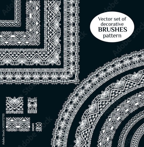 frame lace ornament set, pattern brush.