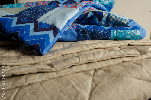 bedspread and dense fabric