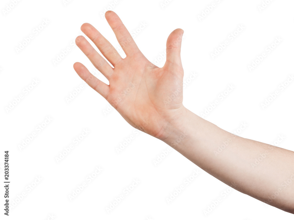 Hand showing gestures on a white background Hand showing gestures on a white background