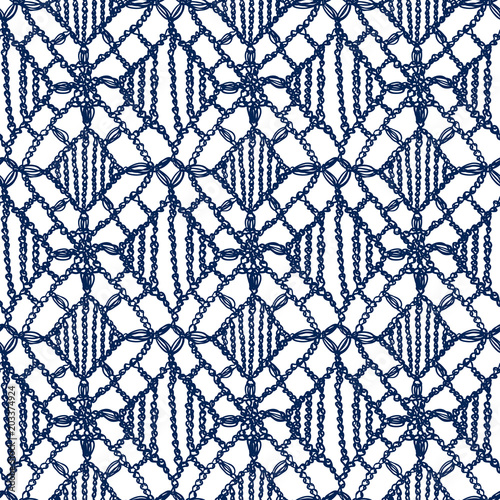 Crochet pattern knitting lace handmade macrame blue 5
