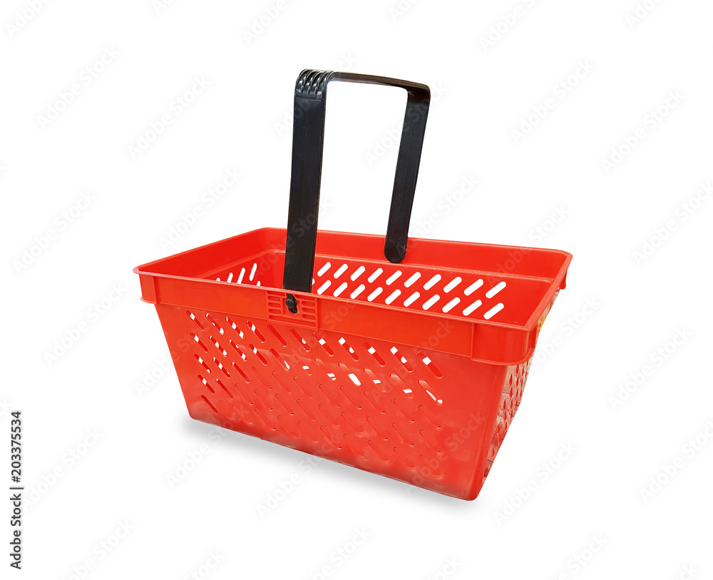 Fototapeta premium Empty shopping basket isolated on white background