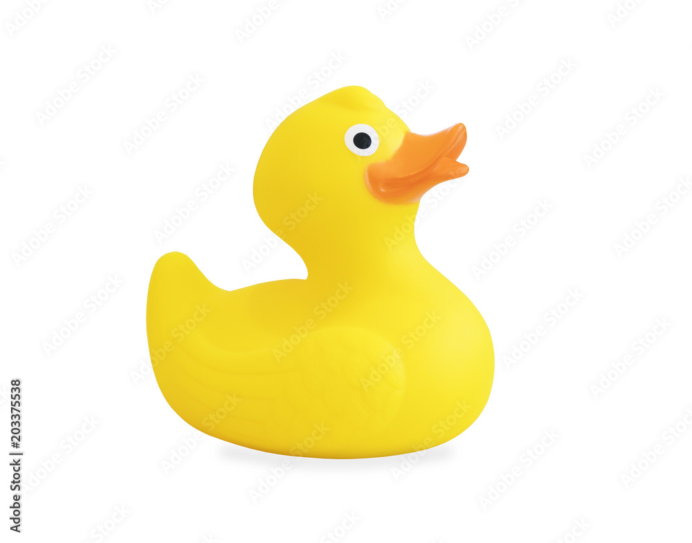 Yellow rubber duck isolated over white background Yellow rubber duck isolated over white background