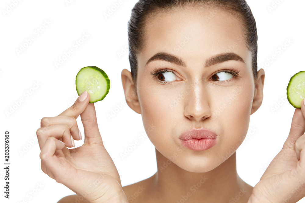Face Skin Care. Beautiful Woman With Healthy Skin Face Skin Care. Beautiful Woman With Healthy Skin