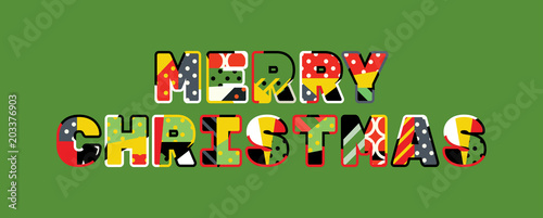 Merry Christmas Concept Word Art Illustration