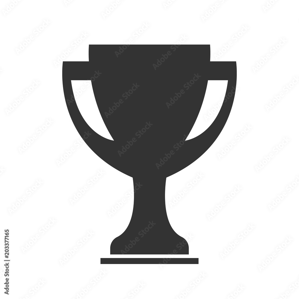 Champions cup for first place. Prize to the winner. Gold illustration of flat icon isolated on white background. Champions cup for first place. Prize to the winner. Gold illustration of flat icon isolated on white background.