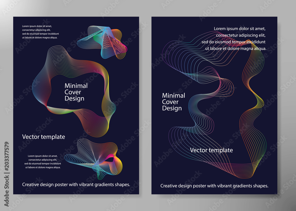 Creative design poster with vibrant gradients shapes. Minimal brigth backgrounds for flyer, cover, brochure. Vector template