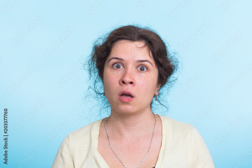 Concerned scared woman Concerned scared woman