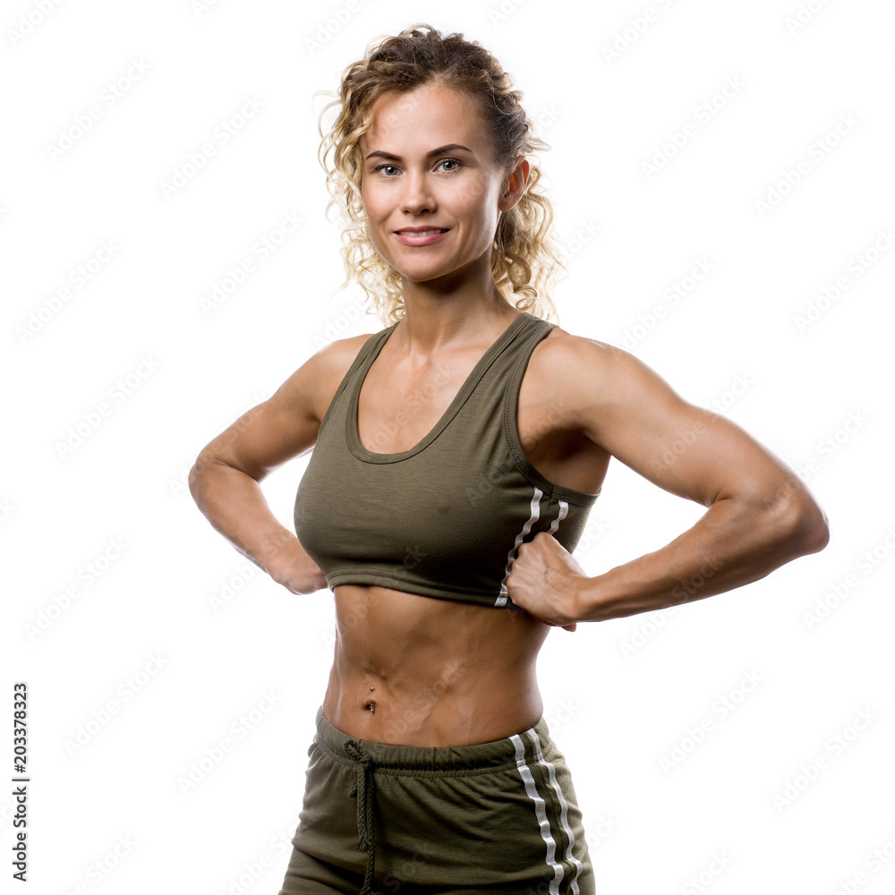 Girl with curly hair, sport, fitness model. Girl with curly hair, sport, fitness model.