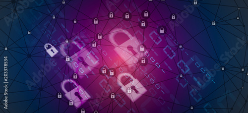Technology security concept. Modern safety digital background