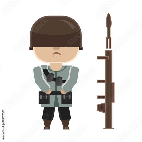 Cartoon character - army soldier illustration 
