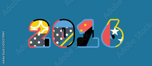 2016 Concept Word Art Illustration